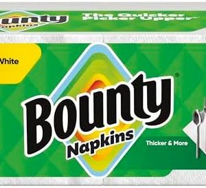 Bounty Paper Napkins, White - 200 Count - Eco-Friendly - Family Gatherings - Quick Absorption - FSC Certified