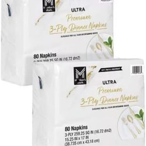 Ultra Premium 3-Ply White Dinner Napkins - 160 Soft & Absorbent Sheets for Elegant Dining - Bulk Pack of 2