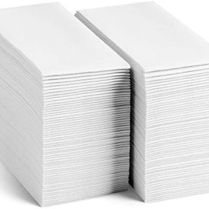 Linen-Feel Guest Towels - 300-Pack Soft & Absorbent Disposable Napkins for Kitchen, Bathroom, Party, Wedding - 8"x17" Ma