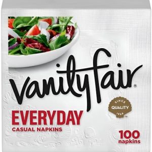 Vanity Fair Everyday Soft to the Touch Paper Napkins | 110 Count | Perfect for Entertaining & Everyday Use | Elegant Whi